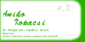 aniko kopacsi business card